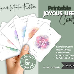 Cartes mantra personnelles | Cartes Yoga | Cartes de méditation | Cartes de découverte de soi