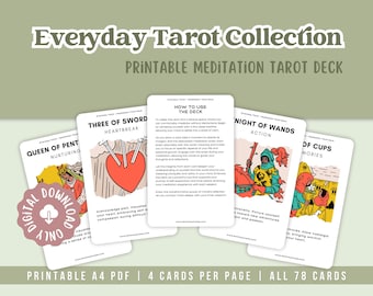 Meditation Tarot Deck | Part of the Everyday Tarot Collection | All 78 Cards for Readings and Reflections