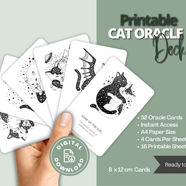 Cat Oracle Deck | Advice from Cats | Guidance Cards | Oracle Cards | Self Discovery Cards