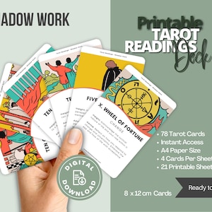 Schattenarbeit Themed Tarot Deck | Schattenarbeit Anleitungskarten | Themen-Tarot-Karten
