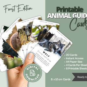 Plataforma animal do espírito da floresta | Cartões de orientação animal | Cartões de orientação intuitivos | Cartões de Meditação | Cartões de prompt de diário