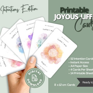 Tarjetas de intención / Tarjetas de yoga / Tarjetas de meditación / Tarjetas de autodescubrimiento