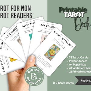 Tarot para no lectores de tarot / Baraja de cartas de tarot sencilla / Cartas de adivinación / Cartas de orientación