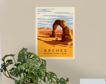 Wall Decal: Arches National Park Utah, Wall Decor, Peel & Stick Wall Decal, Made In USA, Officially Licensed, US Travel Decor