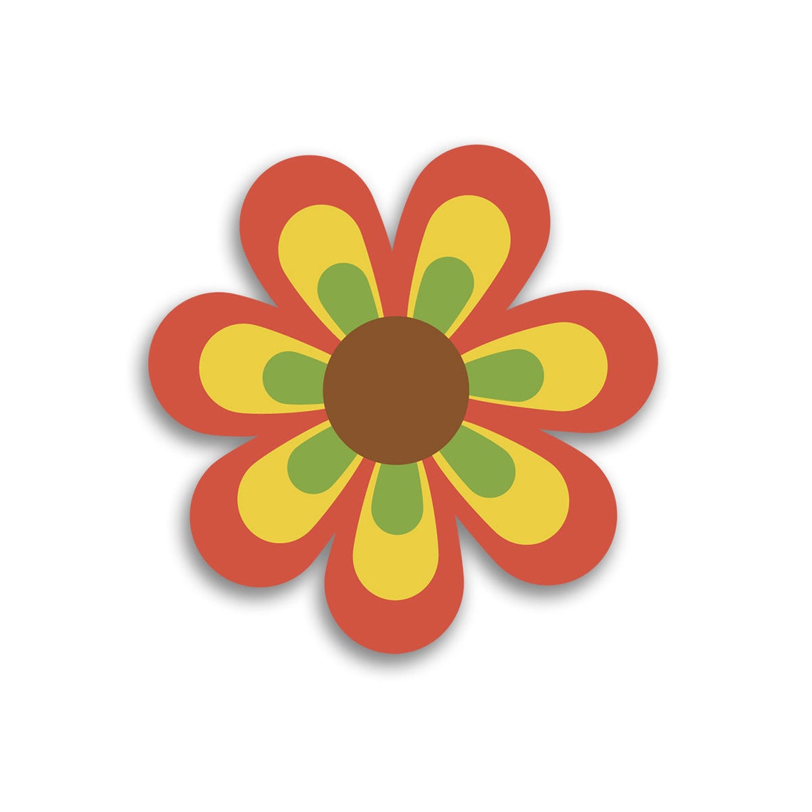 Flower Power Vinyl Sticker, Mod Flower Die Cut Sticker, Retro Flower ...