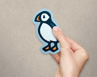 Maine Doodle Puffin Die Cut Vinyl Sticker