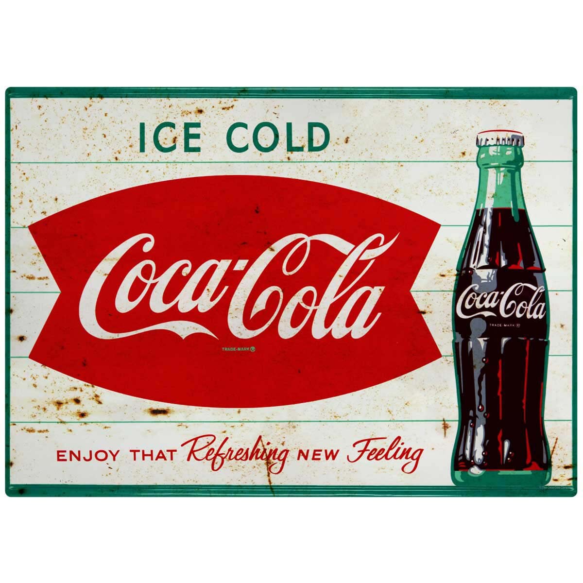 Coca-cola Fishtail Logo Vinyl Wall Decal, Ice Cold, Retro Kitchen