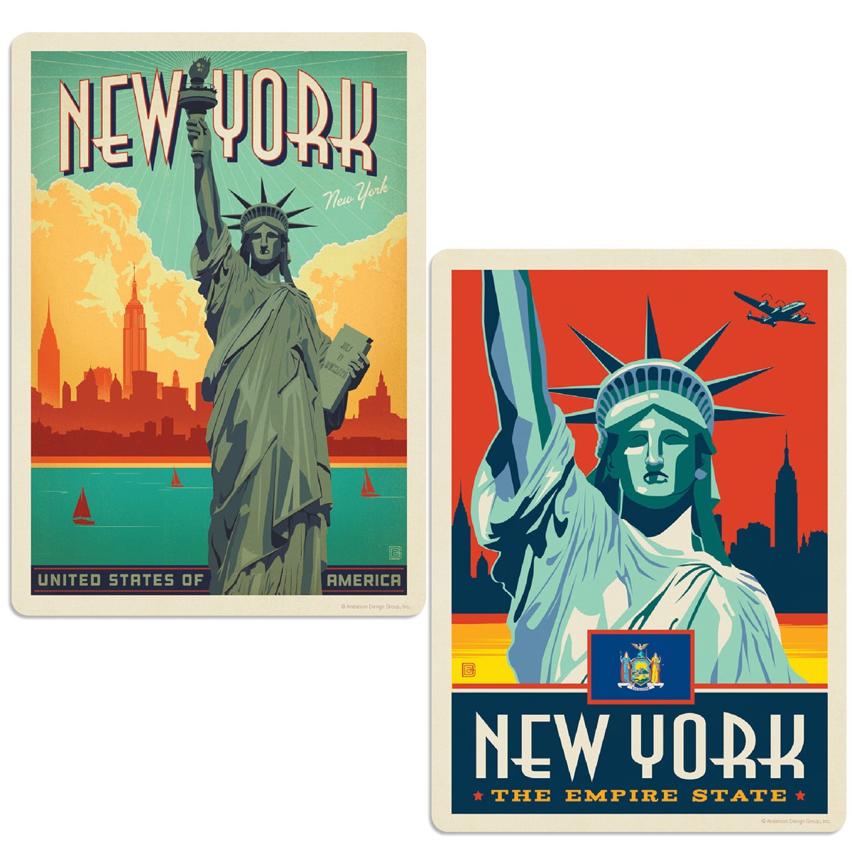 1950`s VINTAGE NYC ADVERTISING STATUE OF LIBERTY SOUVENIR TRAVEL DECAL AUTO 