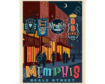 Mini Vinyl Sticker; Memphis Tennessee Beale Street Mini Sticker, Waterproof State Pride Sticker for Water Bottle, Laptop & More