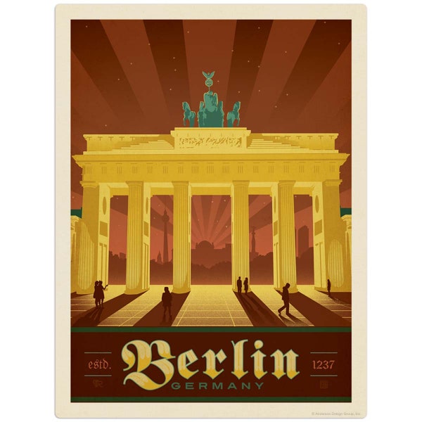 Wall Decal; Berlin Germany Brandenburg Gate Peel & Stick