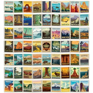 National Parks Wall Border Set, Includes 7 Peel and Stick 48W Inch x 7H Inch Wall Decal Borders, Travel Decor, Classroom Removable Decals