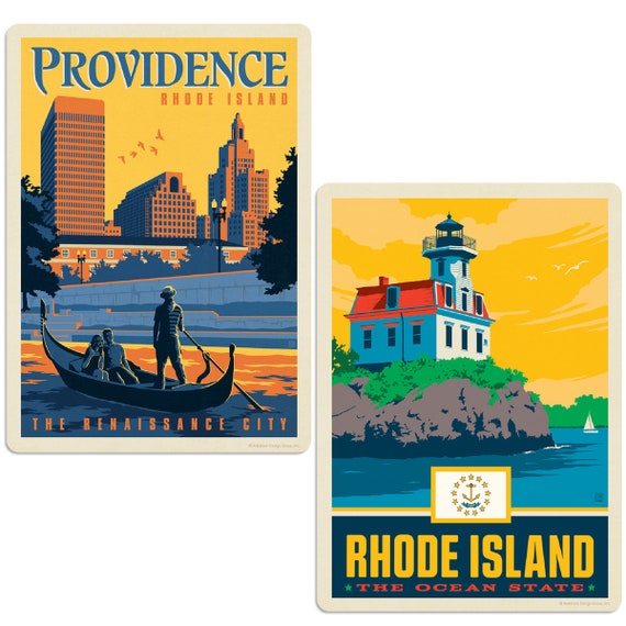 Rhode Island Vinyl Sticker Set, Providence Renaissance City