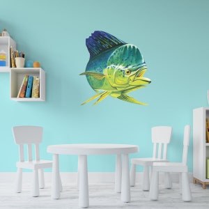Penn Fishing 'Mahi Mahi' Laminated Vinyl Decal - White, UV Satin Finish (Oracal)