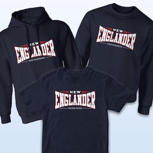 New Englander, Adult Unisex T-shirt, Sweatshirt, Hoodie, S-XXL, Choose New England State, Exclusive Retroplanet Design, Local Gift
