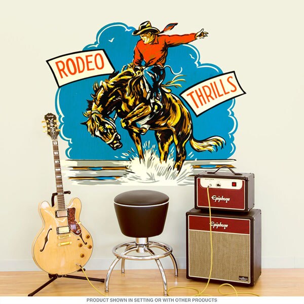 Cool Rodeo Decals Rodeo Thrills Cowboy Western Wall Decal - Etsy