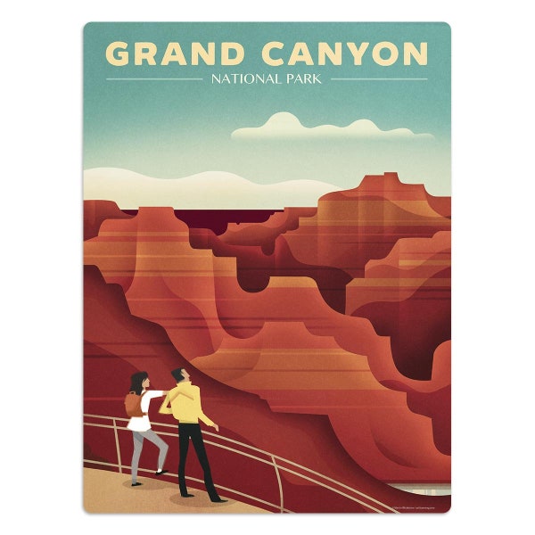 Grand Canyon National Park Arizona State Travel Mini Vinyl Sticker, US Travel Stickers, For Journals, Phones, Laptops, Water Bottles & More!