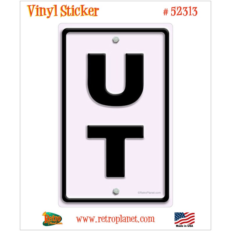 Utah UT State Abbreviation Vinyl Sticker Etsy