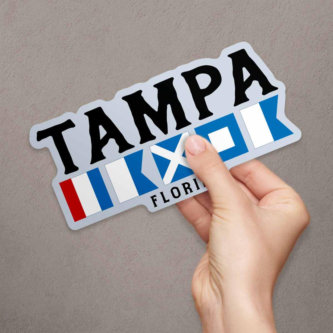 Bumper Sticker; Tampa Florida Nautical Flags, Large Vinyl Decal for ...