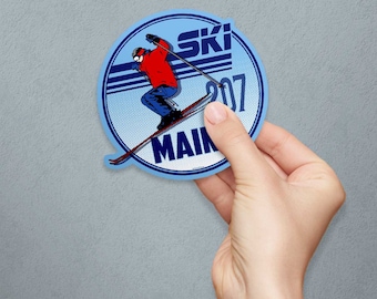 Vinyl Sticker; Ski Maine 207, Waterproof Die Cut Vinyl For Car, Cooler, Window, Laptop, Gift for Skier & More