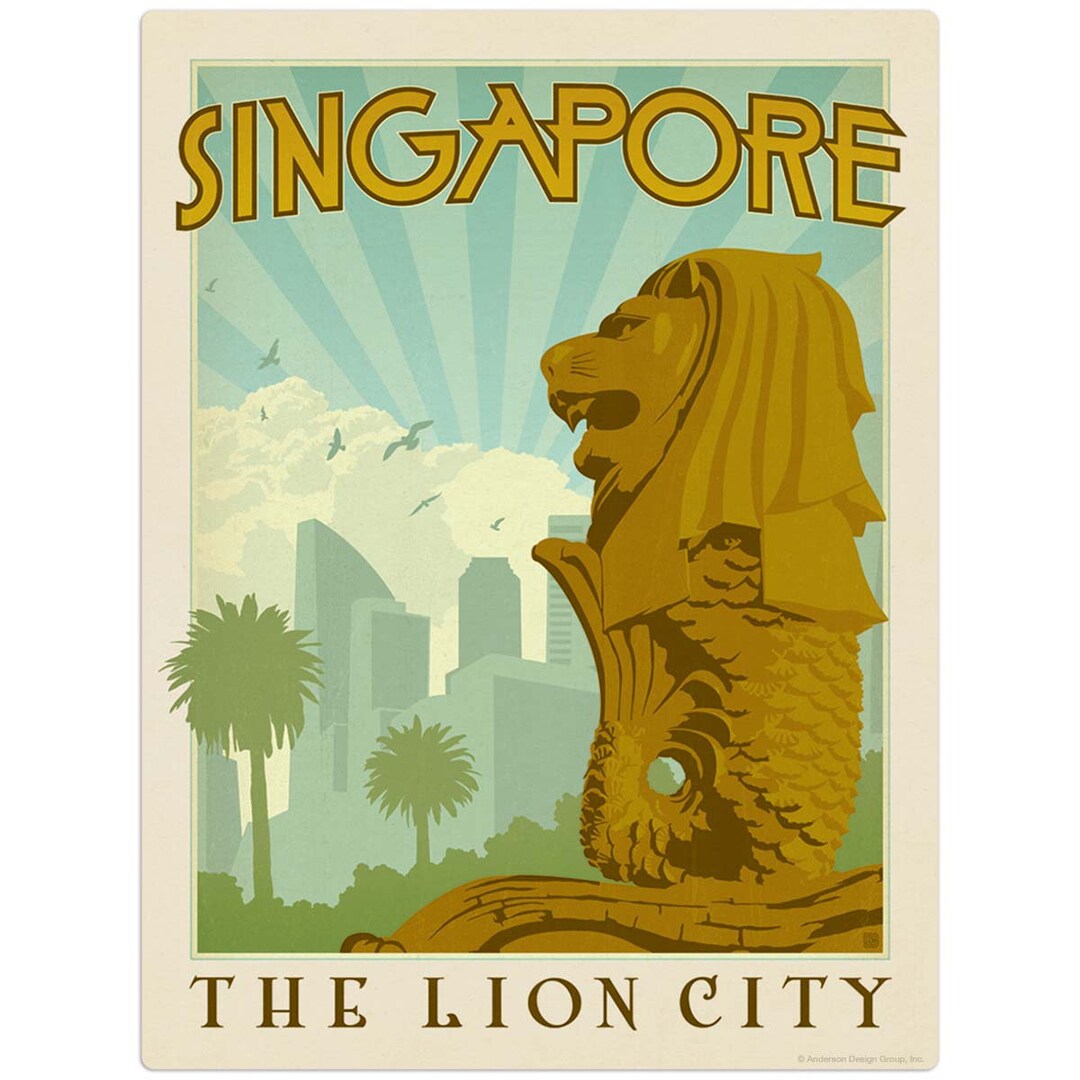 Singapore Lion City Peel & Stick Wall Decal Etsy