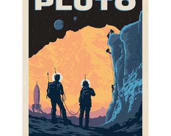 Vinilo decorativo de viaje espacial a Plutón, adhesivo de pared para viajes espaciales, gráfico de viaje espacial autoadhesivo.