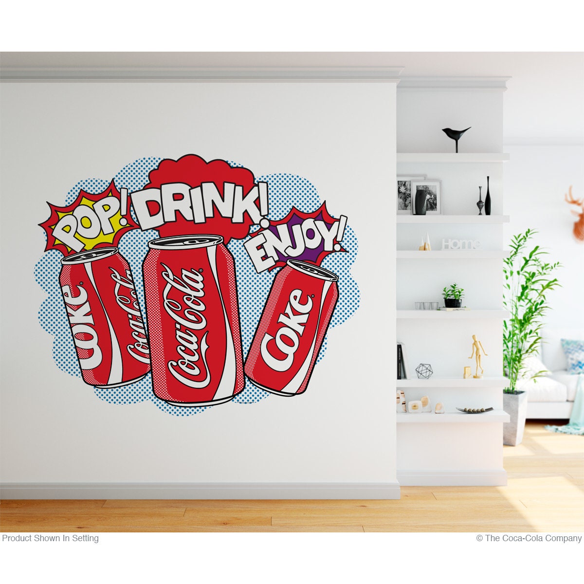 Coca-Cola Cans Drink Enjoy Pop Art Decal 24 x 19 Retro Kitchen Wall Decor 