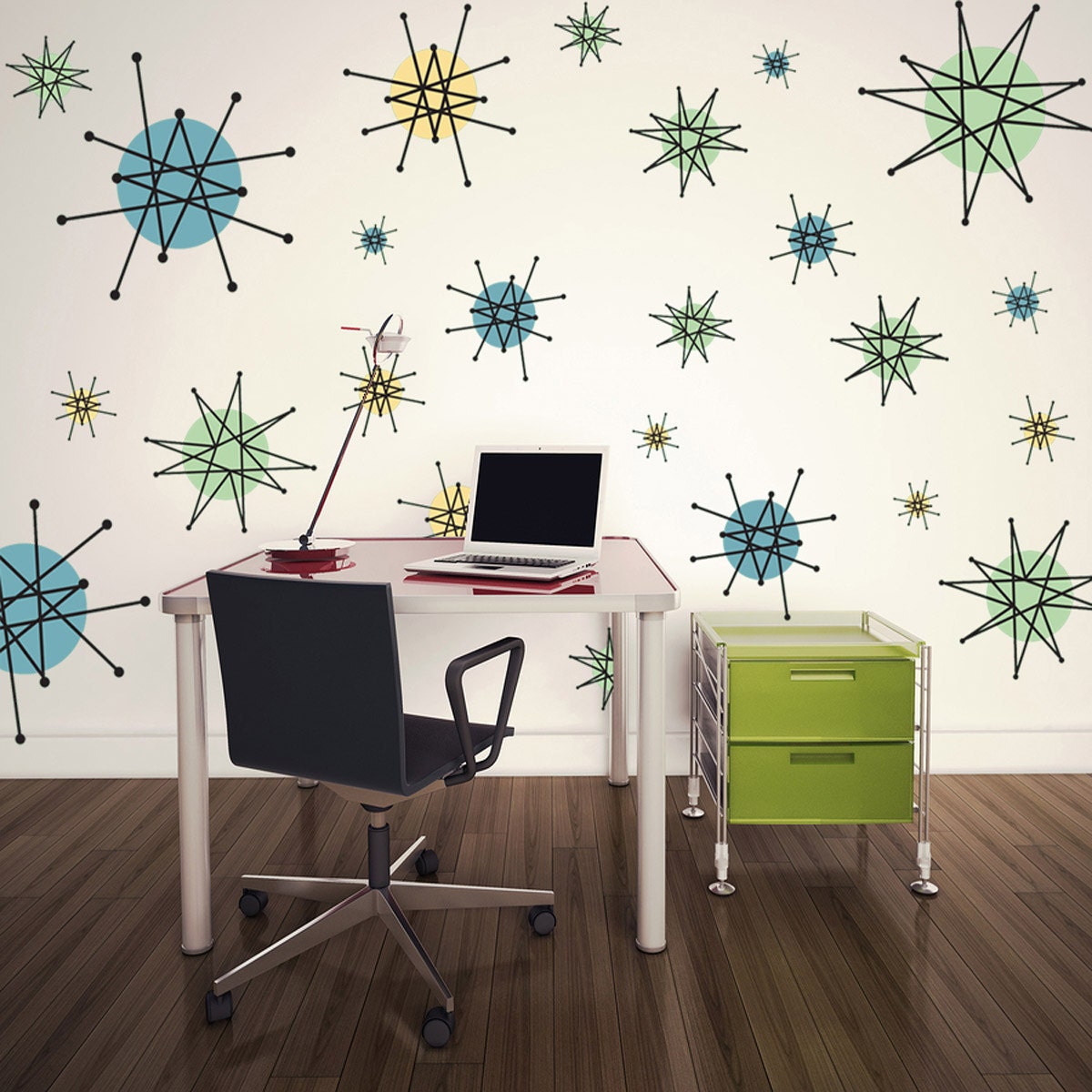 Atomic Starburst 50s Style Wall Decals Sheet Large 47461 | Etsy