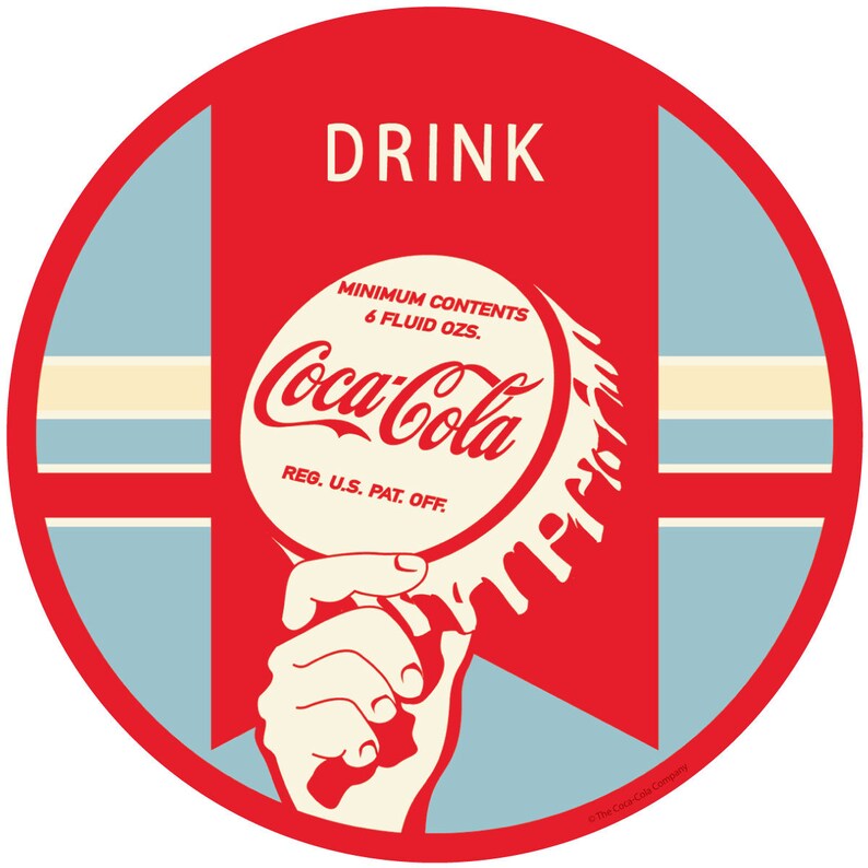 CocaCola Drink Bottle Cap Vinyl Sticker Etsy