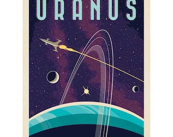 Vinilo decorativo de pared de Urano, el planeta lateral, para viajes espaciales, autoadhesivo.