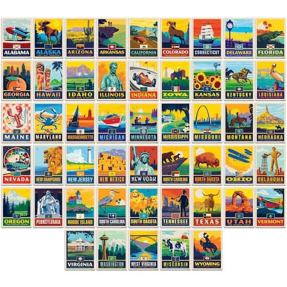 2023 New Vinyl Vintage Stamp Stickers Retro Travel Stickers