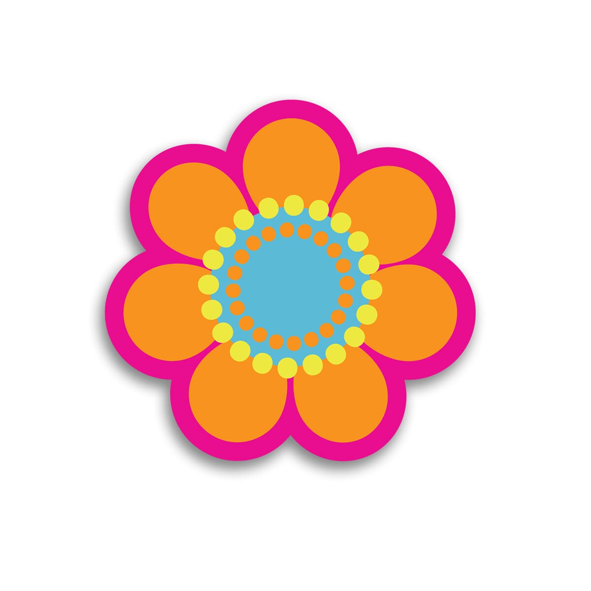 Flower Power Vinyl Sticker, Mod Flower Die Cut Sticker, Retro Flower ...