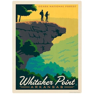 Whitaker Point Arkansas Ozark National Forest Vinyl Sticker–Laptop Decal–Bumper Sticker–Car Window Decal–Vintage Style–Souvenir Sticker