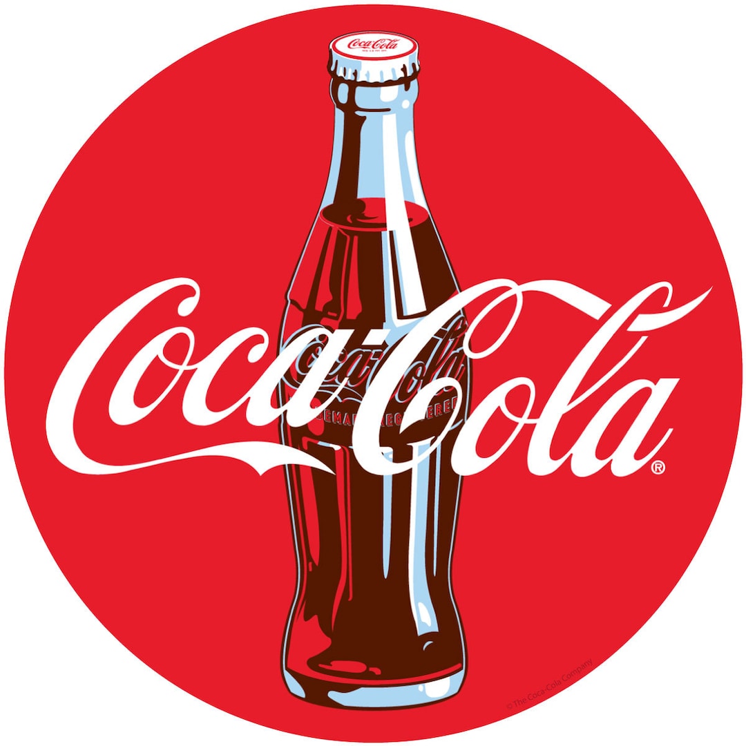 Coca-cola Red Circle Bottle Vinyl Sticker, Coke Sticker for