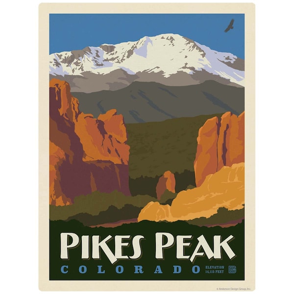 Pikes Peak Colorado Decal Peel and Stick US Travel Souvenir Wall Sticker, Unique Wall Decor for Home, Business
