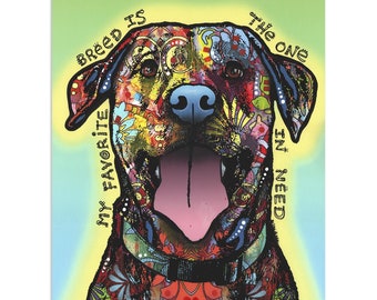 Mini Sticker: Pit Bull Dog by Dean Russo, For Scrapbooking, Notebooks, Car Window, Laptop, Tablet, Water Bottle, Craft Projects and More!