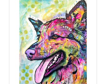 German Shepherd Rainbow Dog Pop Art Vinyl Sticker
