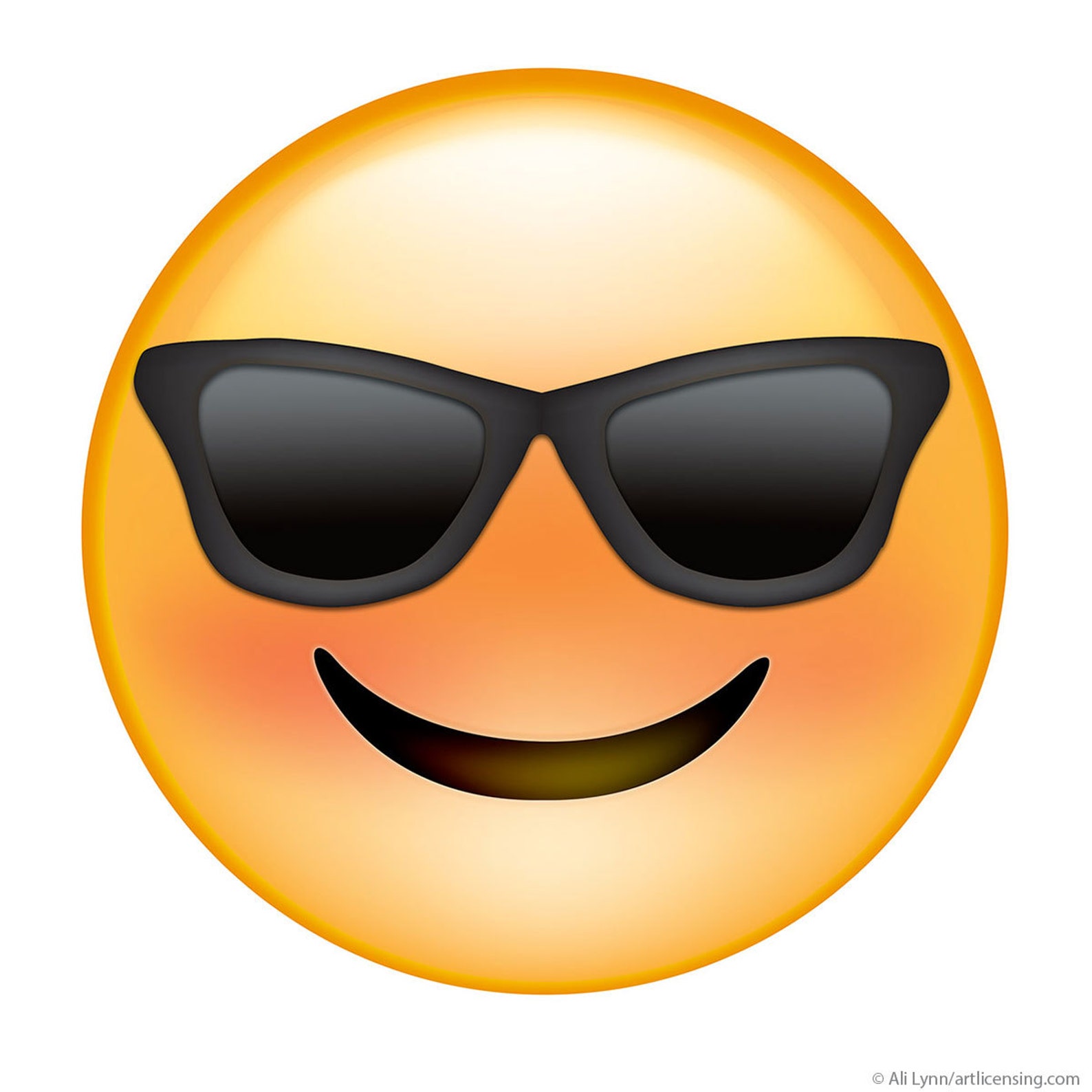 Emoji Smiling Sunglasses Face Wall Decal - Etsy