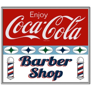 Coca-Cola Vinyl Wall Decal, Barber Shop, Removable Wall Decal, Retro Wall Art for Barber Shops, Beauty Salons & Home, Vintage Style