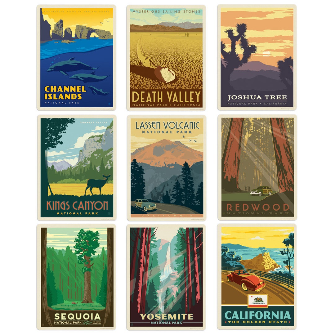 Sticker Bundle, California National Parks Vinyl Sticker Set of 9 ...