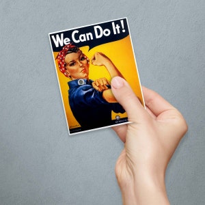Vinyl Sticker: Rosie The Riveter, We Can Do It Bumper Sticker, For Laptops, Phones, Water Bottles, Car Bumpers, Windows. We Can Do It Decal