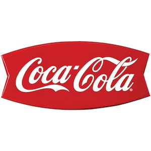 Vinyl Sticker; Coca-Cola Fishtail Embossed Look, Retro Style Soda Sign for Diner, Restaurant, Man Cave, Home Decor