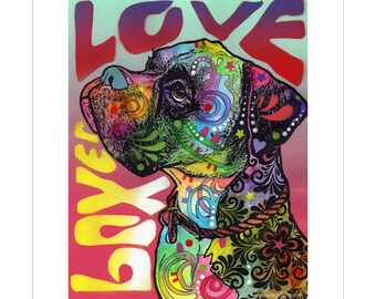Boxer Love Dog Pop Art Vinyl Sticker