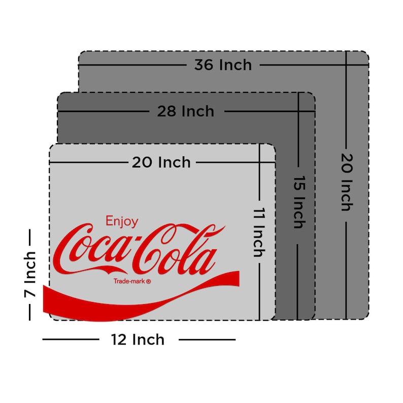 Enjoy Coca-Cola 1970s Script Vinyl Wall Decal is Available in 4 Sizes: 12 x 7, 20 x 11, 28 x 15, OR 36 x 20 Inch.
Shown here in color Red for contrast.