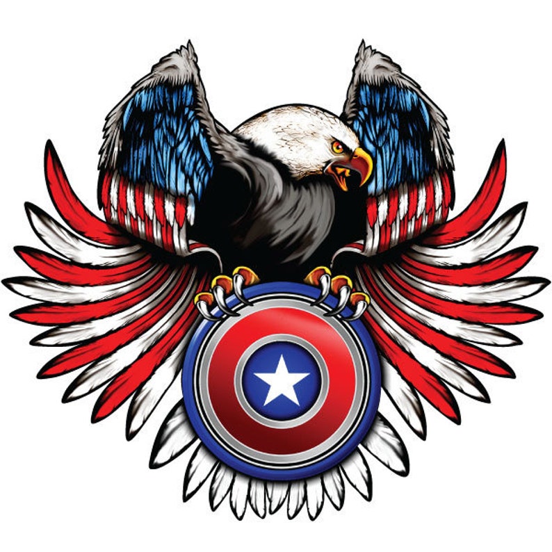 Calcomanía de pared con recorte de escudo de águila americana - Etsy España