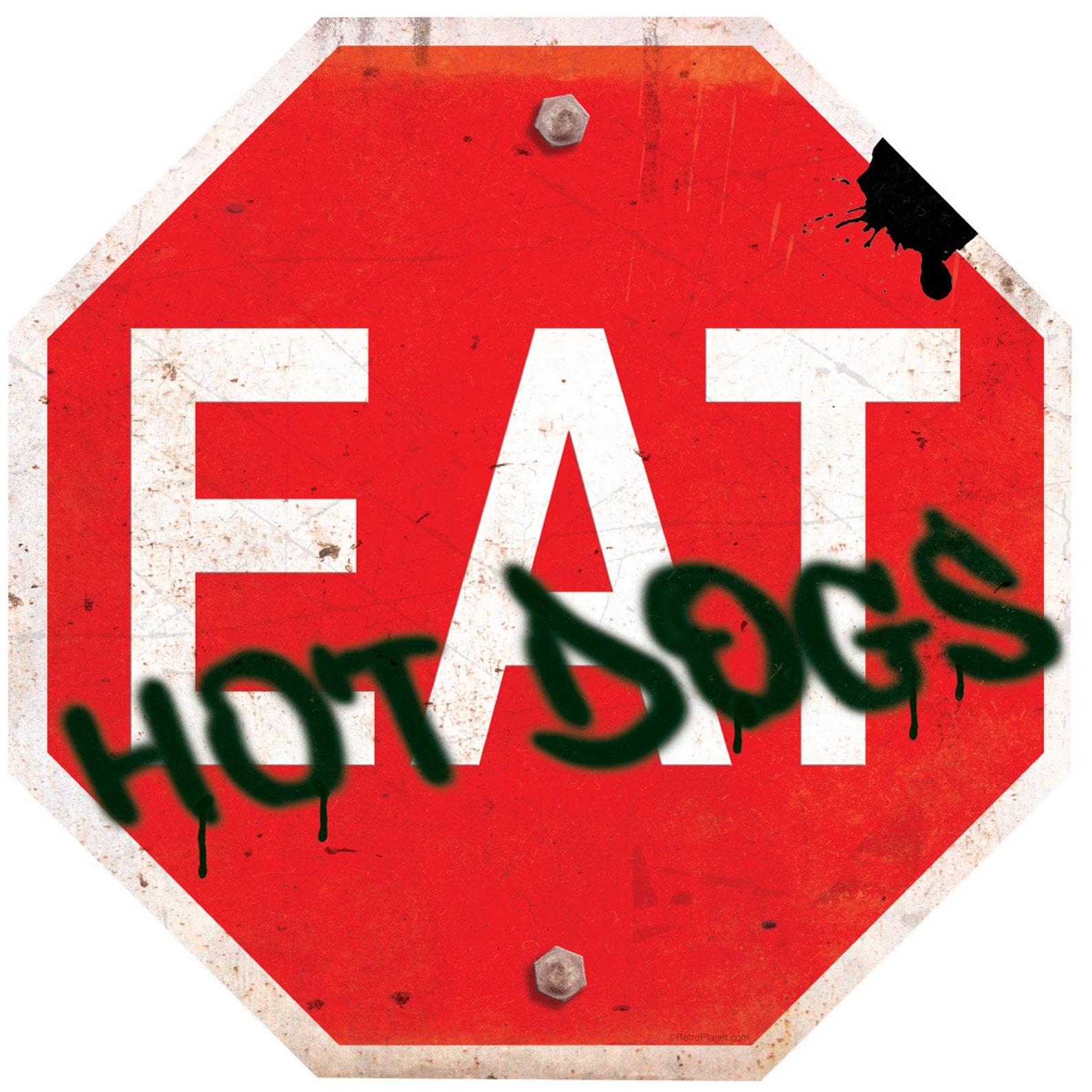 Eat Hot Dogs Stop Sign Wall Decal Etsy