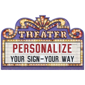 Personalized Theatre Marquee Wall Decal, Customizable Peel and Stick Décor, Rec Room Décor, Home Theatre Décor, Movie Themed Decor, Custom