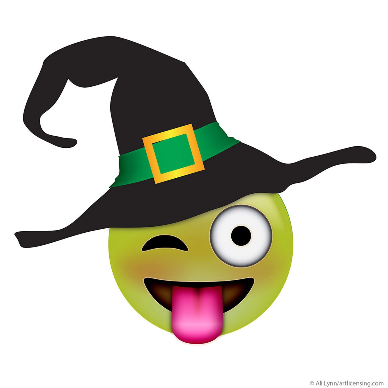 Emoji Witch Winking Eye Face Wall Decal - Etsy