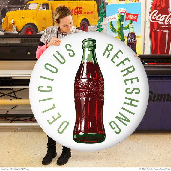 Coca-Cola Removable Vinyl Decal Set of 2 Delicious And Refreshing 