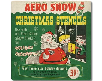 Aero Snow Christmas Stencils Wall Decal, Matte Vinyl, Kitchen Wall Decor