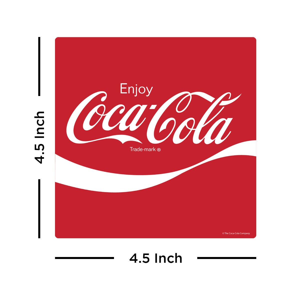 Coca-cola Enjoy Wave 4.5 Inch Square Gloss Vinyl Sticker